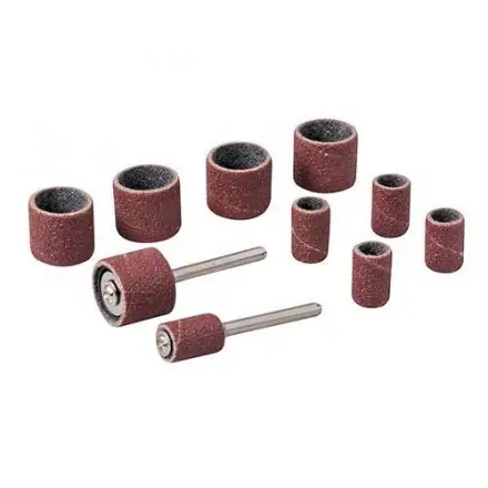 manchon abrasif sur tige de 6 et 12 mm (12 pièces)