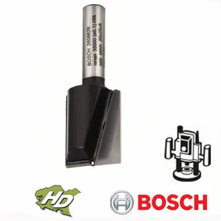 fraise à rainer Bosch droite carbure HM D. 18 mm 2 tranchants