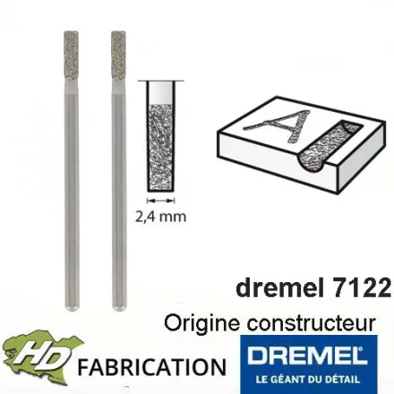 pointe diamant 2,4 mm dremel 7122 Lot de 2