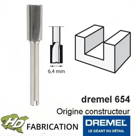 fraise à défoncer HSS 6,4 mm dremel 654
