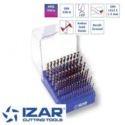 SK0122925-FR20260707-142325-0 coffret 91 forets HSSE 5%Co metaux durs de 1 à 10 mm par 0.1 mm Izar