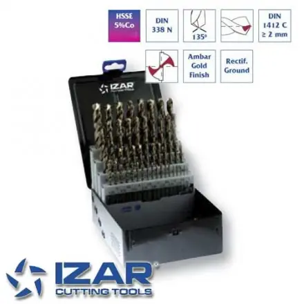 SK0122928-FR20260707-142325-0 coffret 49 forets HSSE 5%Co metaux durs de 1 à 13 mm par 0.25 mm Izar