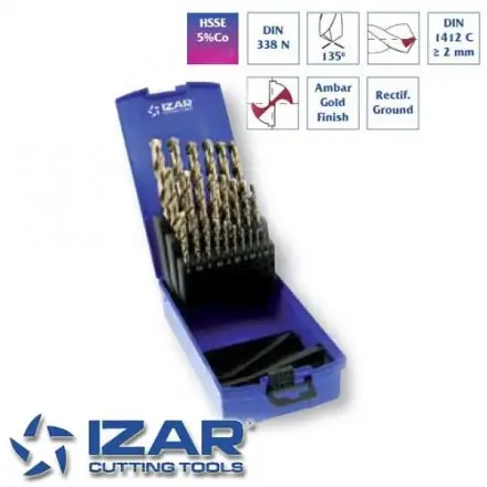 SK0122930-FR20260707-142325-0 coffret 25 forets HSSE 5%Co metaux durs de 1 à 13 mm par 0.5 mm Izar