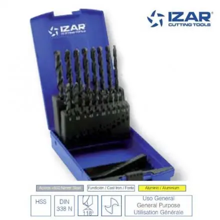 SK0122932-FR20260707-142325-0 coffret 19 forets HSS DIN338N Izar de 1 à 10 mm par 0.5 mm