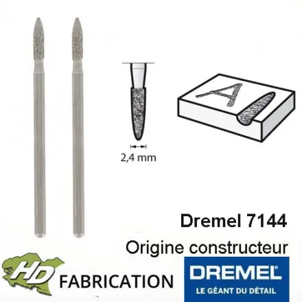 pointe diamant 2,4 mm dremel 7144 Lot de 2