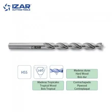 foret auto-centreur PRO bois Izar HSS de 3 à 10 mm