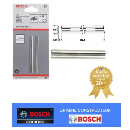 fer de rabot au carbure réversible Bosch 2607000096