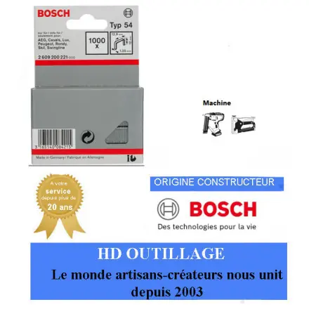 1000 agrafes acier 12 mm type 54 Bosch