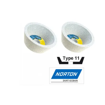 2 meules boisseaux coniques 100x40x20 mm NORTON 38A