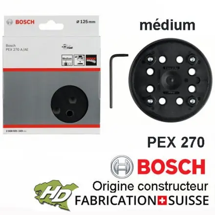 plateau 125 mm médium Bosch 2608601169 - PEX 270, 270A,270AE