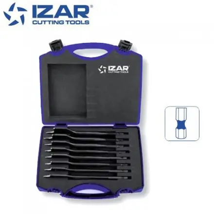 coffret 8 mèches plates Izar à haut rendement de 12 à 32 mm longueur 152 mm