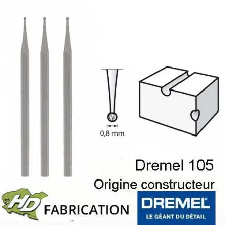 fraise à graver D.0,8 mm DREMEL