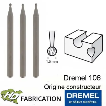 fraise à graver D.1,6 mm DREMEL