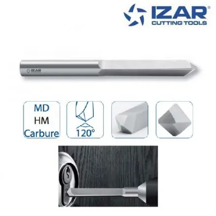 foret destructeur Izar carbure 6 mm pour serrure, goujon cassé