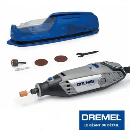 outil multi-usage Dremel 3000-5 + 5 accessoires + support machine