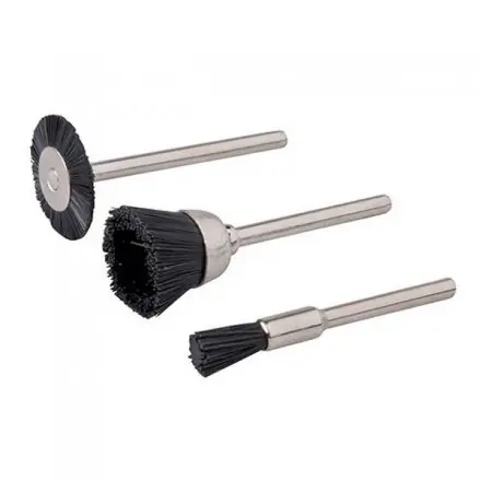 brosse nylon sur tige 3.2 mm (lot de 3)