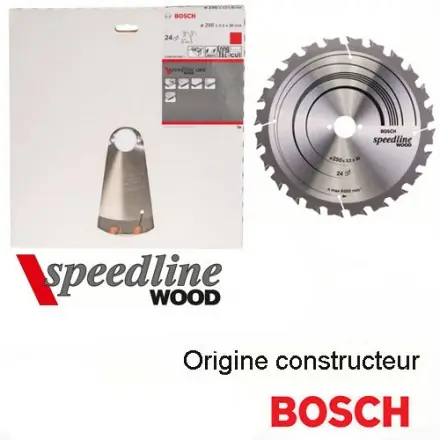 lame scie circulaire 250x30 mm 24 dents Bosch speedline