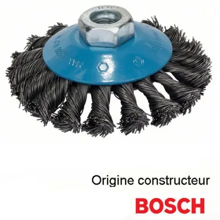 brosse métallique conique Bosch 100 mm pour meuleuse