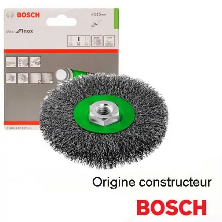 brosse circulaire 115 mm fils ondulés INOX Bosch pour meuleuse