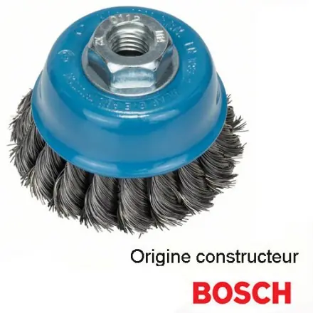 brosse boisseau, à fils torsadés acier 75 mm Bosch pour meuleuse