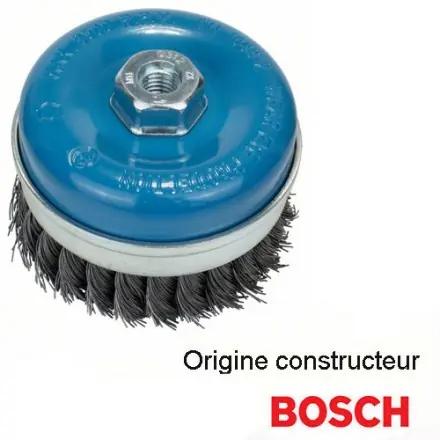 brosse boisseau, à fils torsadés acier 100 mm Bosch pour meuleuse