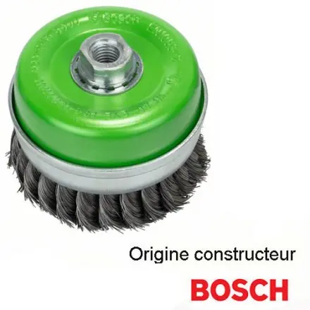 brosse boisseau, à fils torsadés inox 100 mm Bosch pour meuleuse
