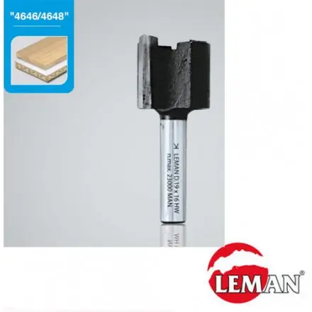 fraise d‘affleureuse HM carbure droite 19 mm queue 8 mm LEMAN