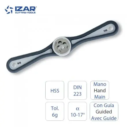 filière à main monoblock avec guide DIN223 Izar HSS de M3 à M12