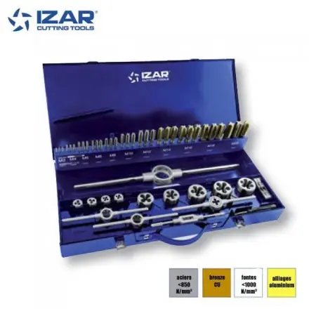 coffret tarauds et filieres à main HSS Izar metrique M3 à M20