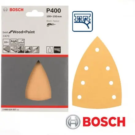 50 abrasif delta autoagrippant 100x150mm 7 trous grain 40 à 400