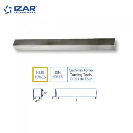 barreau carré acier HSSE 10%Co à outil de tour Izar de 6x6 à 25x25 mm