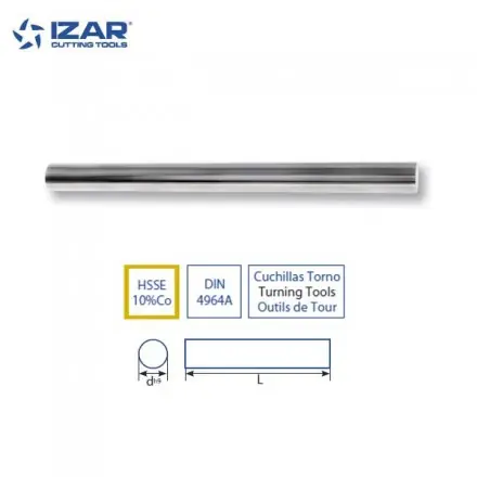 barreau rond acier HSSE 10%Co à outil de tour Izar de 4 à 20 mm
