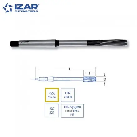 alésoir machine Izar HSSE 5%Co cône morse pour alésage de 4 à 30 mm