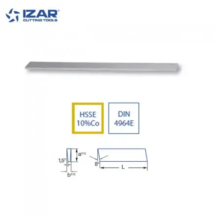 barreau trapézoïdal acier HSSE 10%Co à outil de tour Izar de 10 à 25 mm