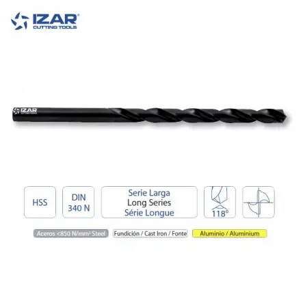 SK0123881-FR20260707-142325-0 foret HSS metal DIN340N 2 à 13 mm Izar - série longue