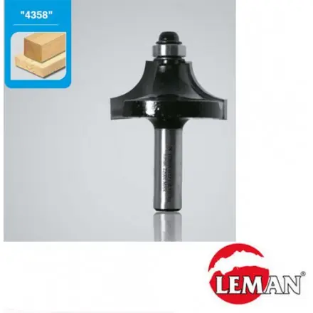 fraise 1/4 de rond avec plat rayon de 5 à 20 mm queue 8 mm avec guide