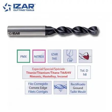 foret Izar PMX Nitrex pour Titane de 2 à 5 mm