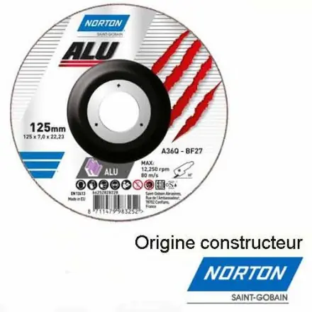 disque à ébarber l‘aluminium 125x7 mm norton 66252828228