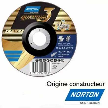disque à ébarber l‘inox 125x7 mm norton 66253371362