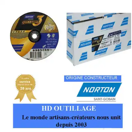 disque à ébarber l‘inox/acier 230x7 mm norton 66253371365
