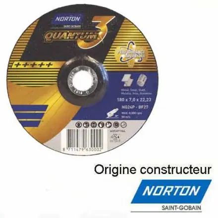disque à ébarber l‘inox/acier 180x7 mm norton 66253371364