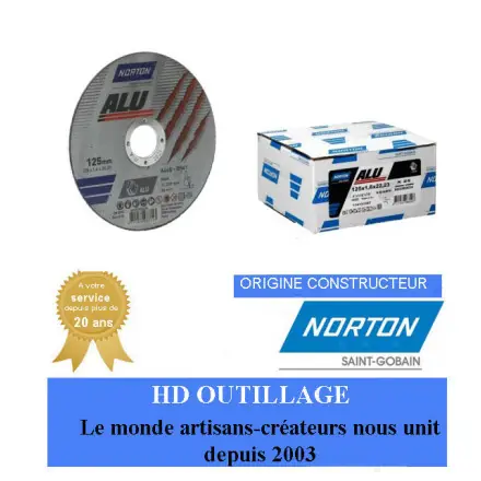 disque à tronçonner l‘alu 125x1,6 mm Norton 66252828234