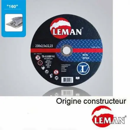 SK0124002-FR20260707-142325-0 disque à tronçonner le métal 230x2,5x22,23 mm Leman 1605230