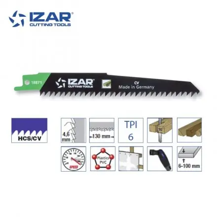 Lame scie sabre Izar S644D (lot de 5) HCS/CV 150 mm TPI 6