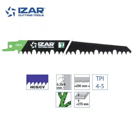 Lame scie sabre Izar S1531L (lot de 5) HCS/CV 300 mm TPI 4-5