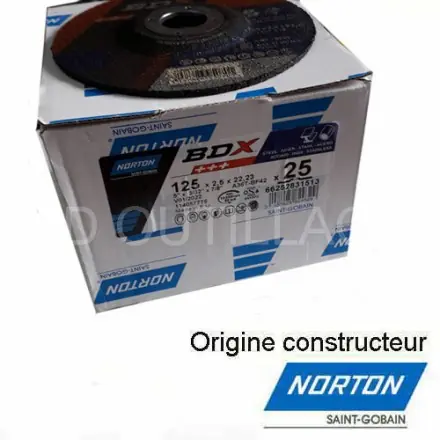 25 disques à tronçonner Norton BDX 125x2,5 mm