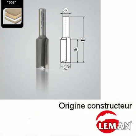mèche à rainer droite D.3 mm 2 tranchants LEMAN
