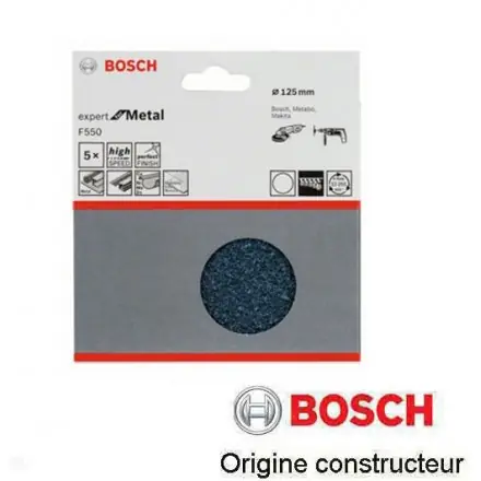 25 disques velcro 125 mm zirconium sans trou Bosch