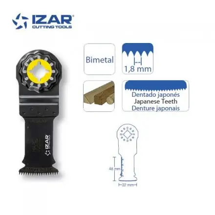 lame outil-multifonctions Starlock Izar bimétal coupe courbe pour bois dur
