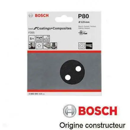 25 disques Bosch carbure de silicium 125mm 8 tr grain 80 à 1200